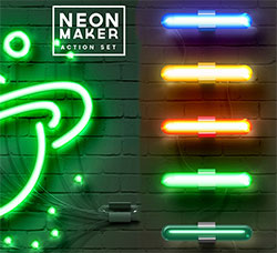极品PS动作－5种逼真的霓虹灯效果(含高清视频教程/样式/画笔)：Neon Maker Actio